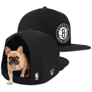 Brooklyn Nets Black Small Pet Nap Cap Dog Bed