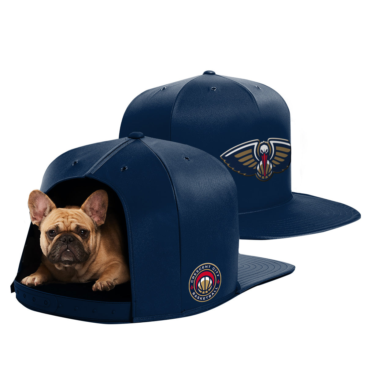 Navy New Orleans Pelicans Small Pet Nap Cap Dog Bed