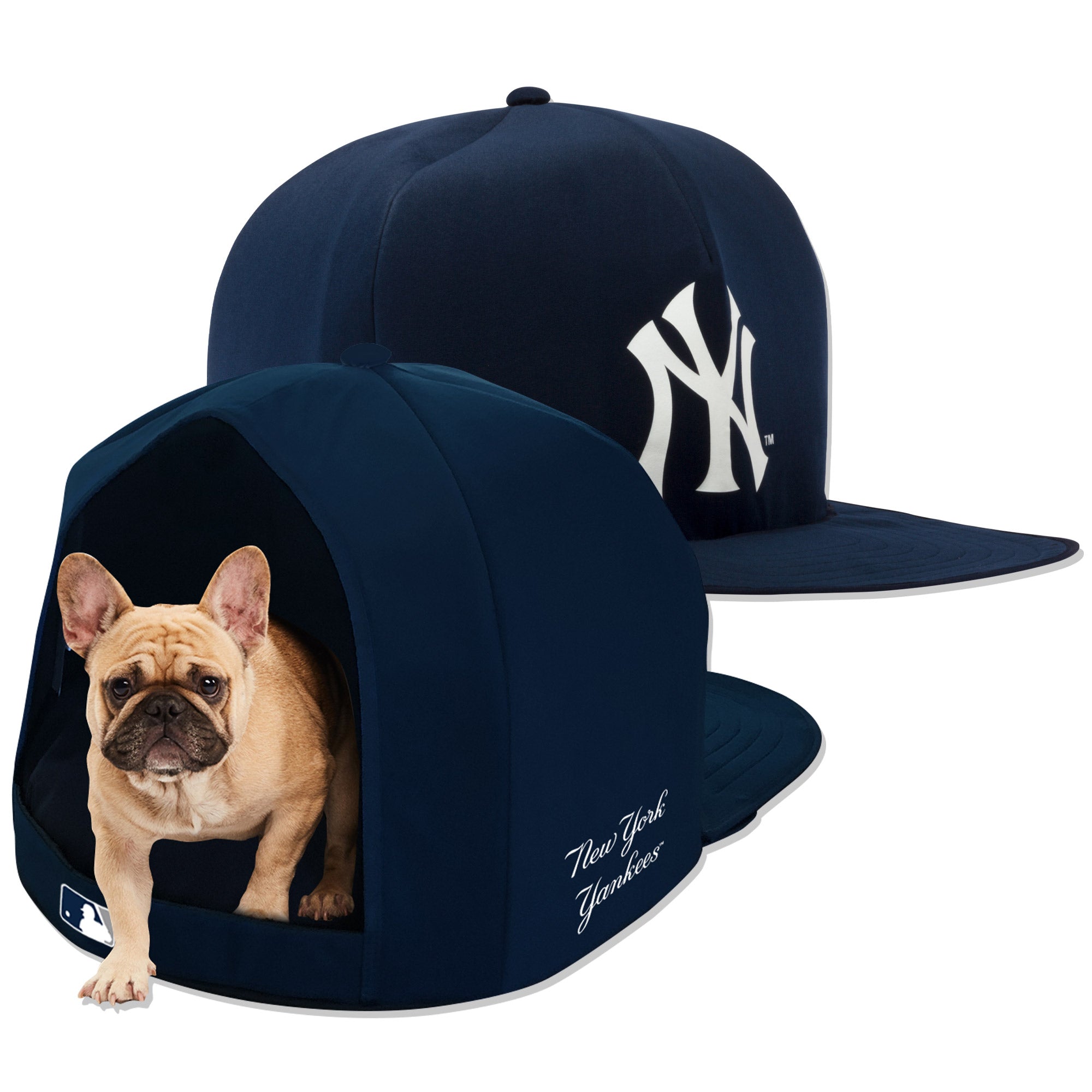 New York Yankees Navy Plush Pet Nap Cap Dog Bed